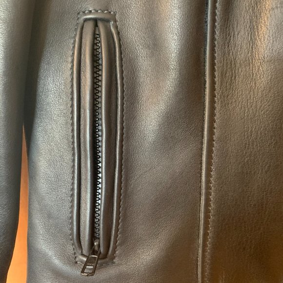 Pristine California Creations Woman's 12 Black Leather Motorcycle Jacket - Picture 8 of 14